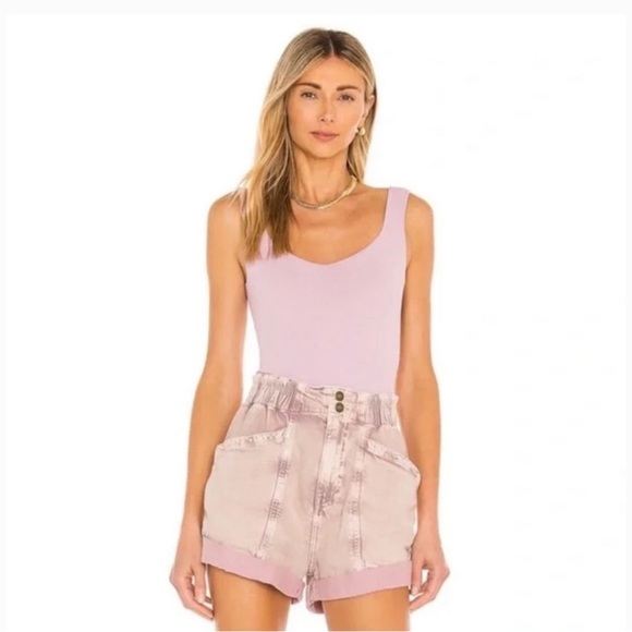 Free People Tops - Free People Clean Lines Bodysuit In Lavender/powder purple, Size XS/S